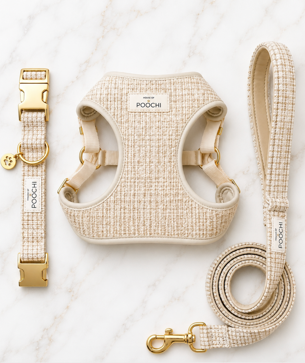 HARNESS, COLLAR AND LEASH SET